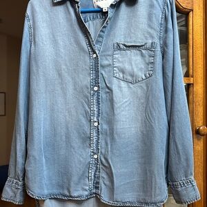 Women's Blue Button Down Shirt 100 percent tencel denim